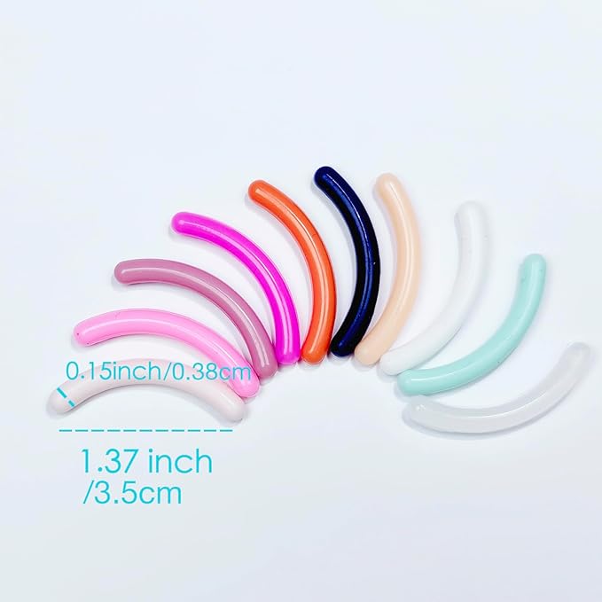 GOUWEIBA 28pcs Eyelash Curler Refill Pads - Silicone Rubber Universal Eye Lash Curler Replacement with Clear Storage Box (Mixed Color)