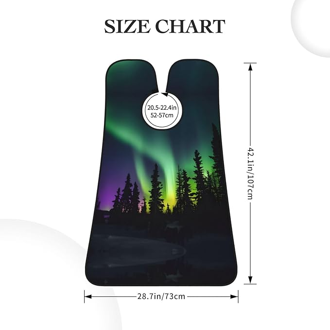 Dark Northern Lights Print Print Beard Bib Apron For Men, Beard Hair Catcher For Men Shaving Trimming,Beard Cape Cloth