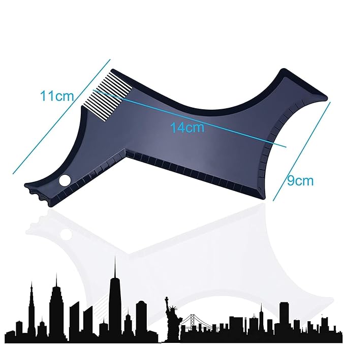 Beard Shaping Tool with Template and Edger for Symmetric Jaw, Cheek and Neck Lines - Grooming Guide for Stylish Goatee, Mustache, and Curve Step Cut (Pack of 1) - Great Gift