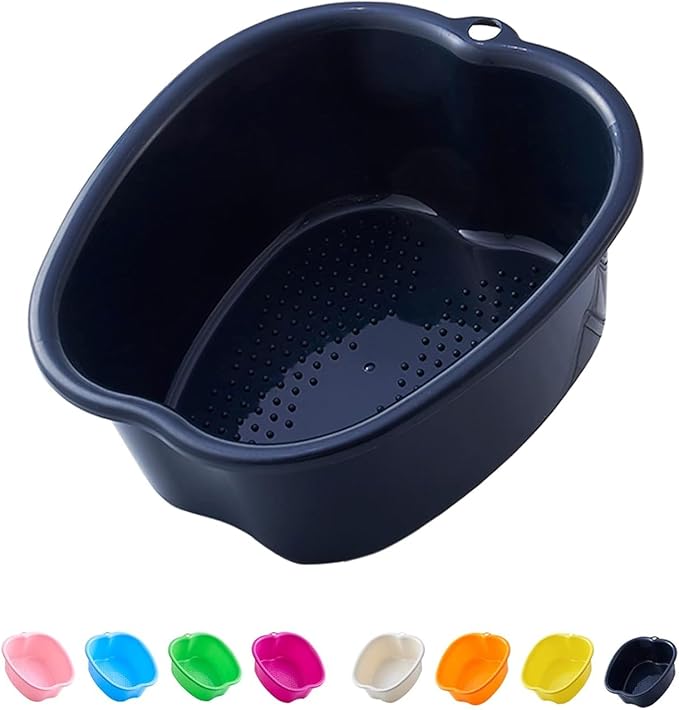 AXLOFO® Foot Soaking Bath Basin, Large Plastic Foot Soaking Tub, Feet Massage Feet Bath Bucket, Great for Getting The Dead/Old Skin Off Your Foots (blackbasin)