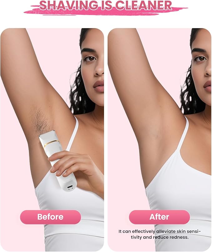 Bikini Trimmer for Women,5 in 1 Waterproof Electric Razors for Women Pubic Facial Nose Body Leg Hair Removal, Anniversary Birthday Christmas gifts for women self care, Stocking Stuffers for Teen Girls