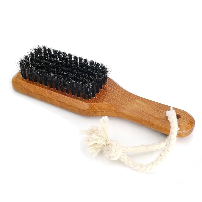 Soft Bristle Brush - Boar Bristle for Men and Women, Slicking Back, Fine and Sleek Hair - Beard Brush (wolf)