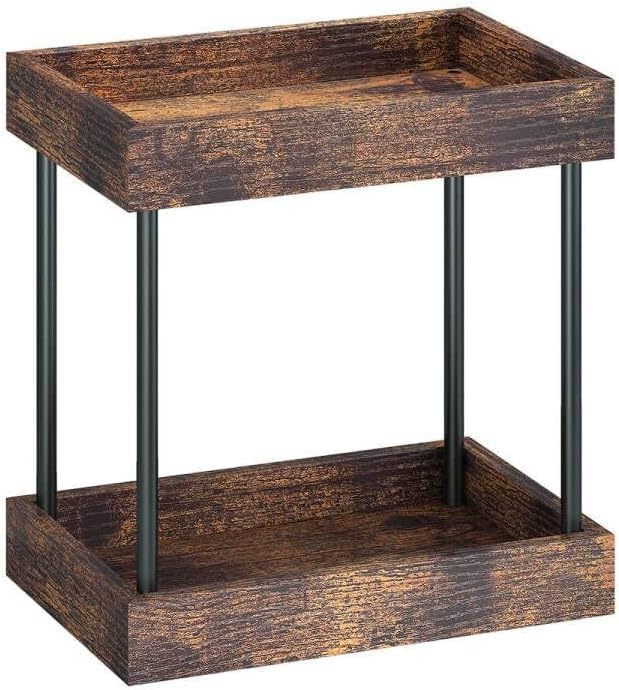 2 Tier Bathroom Organizer Countertop, Wooden Bathroom Trays for Counter Vanity Organizer Cosmetic Storage Vanity Organizer, Coffee Station Organizers, Kitchen Spice Rack