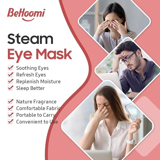 Steam Eye Mask, 10Packs Heated Eye Mask, Self Heating Disposable SPA Warm Compress for Eyes Sleep Mask, Travel Essentials & Relaxation Gifts, Valentine's Day Gifts (Rose Scent)