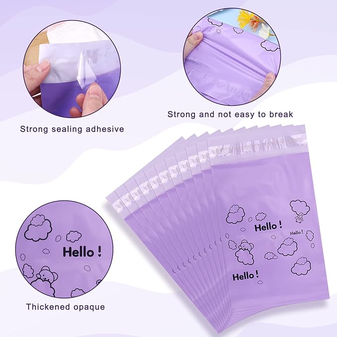 Purple Opaque Feminine Hygiene Disposal Bags - Pack of 100, 7x12inches, Suitable for Tampons and Sanitary Liners - Includes Storage Bag