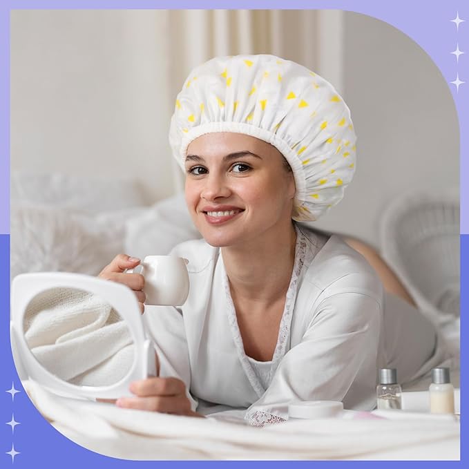 2 Pcs Deep Conditioning Cap, Double Layer Heat Cap Steam Cap Processing Caps Shower Cap for Natural Hair Deep Conditioning