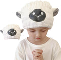 Microfiber Hair Towel Wrap for Kids, White Sheep Dry Hair Cap Suck Water, Absorbent Quick Girls Boys Hair Drying Towel, Lightweight Bouncy Hat Headscarf