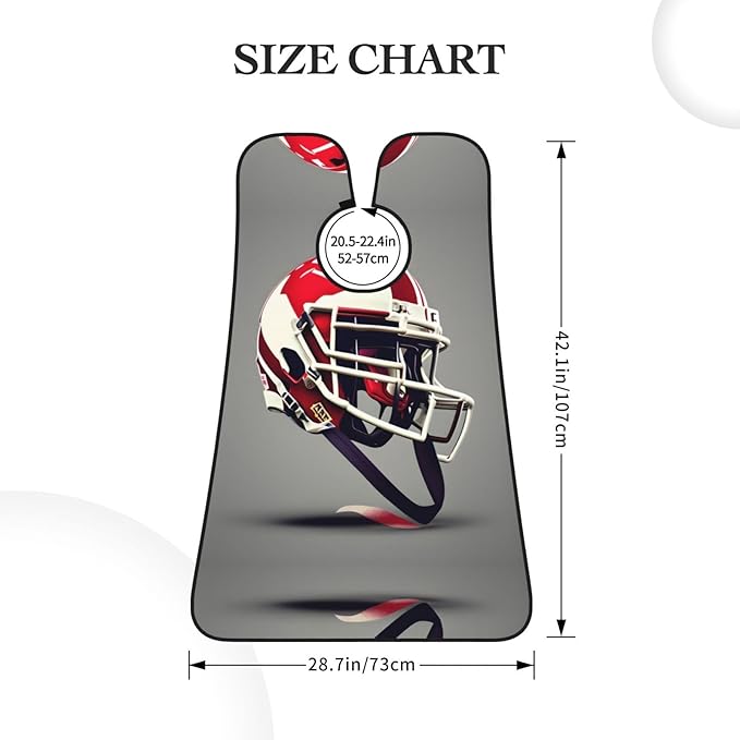 American Football Print Beard Bib Apron For Men, Beard Hair Catcher For Men Shaving Trimming,Beard Cape Cloth, Black