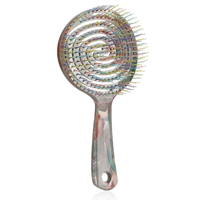 Detangling Wet Hair Brush for Thin or Straight Hair, Vented Detangler Hairbrush with Double-Layered Ultra and Soft-Nylon Bristles for Wet or Dry Hair, Gift for Women Girls Kids