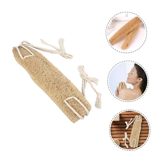 ERINGOGO Exfoliating Loofah Back Scrubber with Strap Natural Shower Scrubber for Deep Cleaning Pores Soft Comfortable Material for Bathing for Body Care
