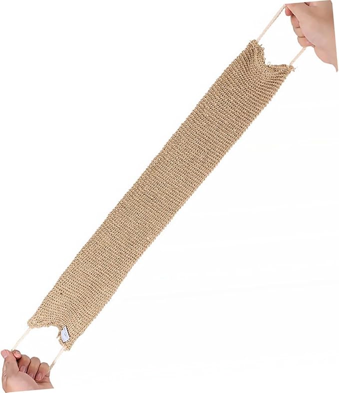 Happyyami 2pcs Back Scrubber Strap Ramie Jute Bath Exfoliator Wash Towel for Shower Gentle Skin-Friendly Design for Daily Use for Home Travel