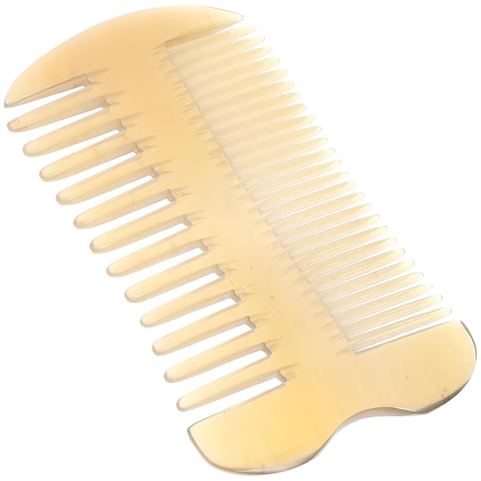 OX Horn Comb - Handmade Double-Sided Wide Tooth Anti-Static Massage Comb for Men & Women