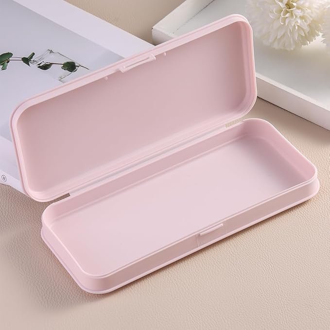 Nail Art Tool Storage Box, Plastic Manicure Tool Box, Manicure Efile Accessories Drill Kit Case, Beauty tool Case, Tweezers Container, Travel Salon Home, Nail Implement for Esthetician -Pink