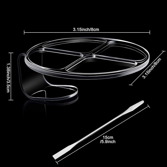 2 Pcs Acrylic Handheld Makeup Palette Foundation Mixing Palette Hand held Makeup Spatula Nail Art Manicure Tray with 2 Cosmetic Spatula, for Beauty Salon