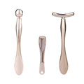 3Pcs Metal Eye and Face Cream Applicator Stick Cosmetics Spoon Spatula, Massager Tool for Facial Massage, Reduce Puffiness (Silver)
