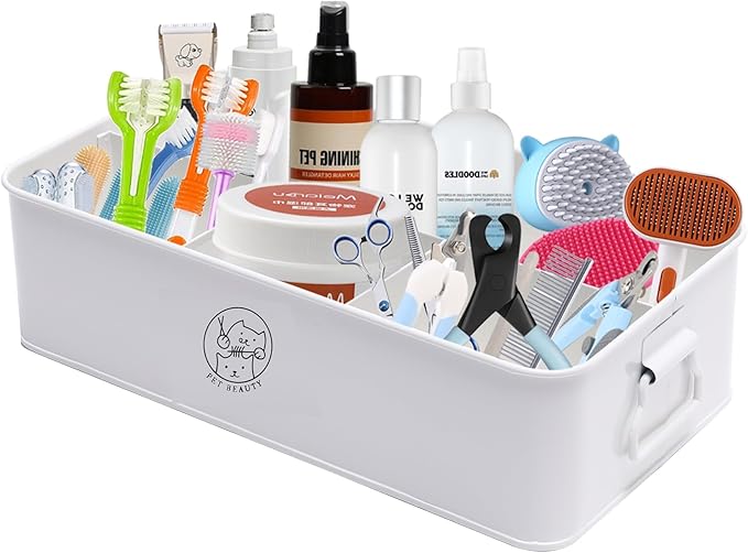Dog Cat Grooming Supplies Organizer, Pet Grooming Tote Bag Perfect for Dog Hair Vacuum & Grooming Tool Kit Accessories,Multi-Functional Pet Organizers and Storage for Home, Travel