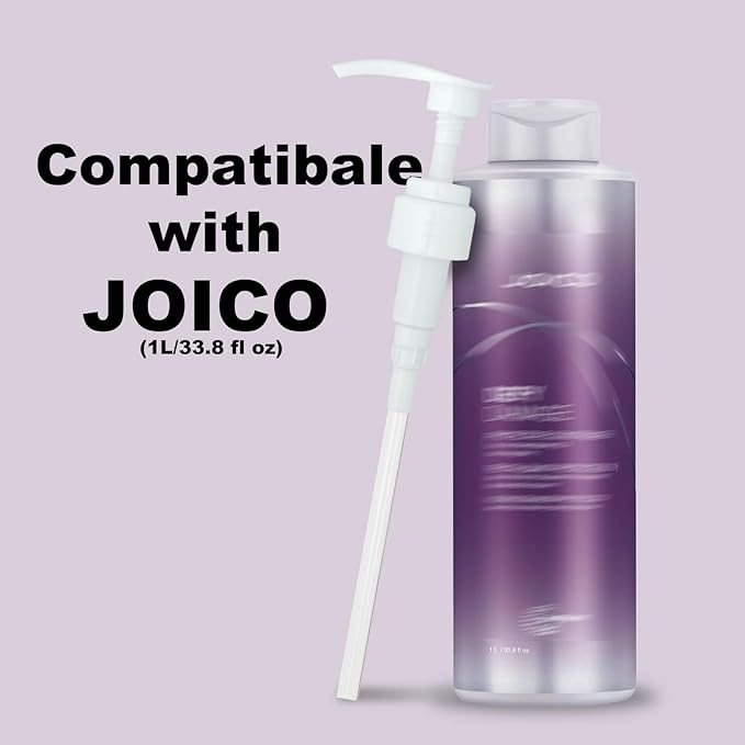 2 Piece Pump Dispenser Compatible with Joico Shampoo and Conditioner, Shampoo/Conditioner Pump for Bottle, 1 L/33.8 Fl Oz.