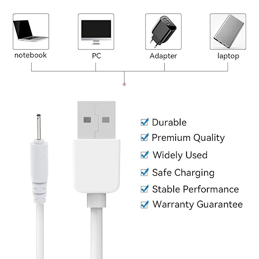 Chofit Intended for COSLUS FBS02/FBS01 Facial Cleansing Brush Charging Cable Protable Replacement USB Charger Cable Compatible with COSLUS IPX7 Charger (White,1PACK)