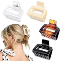 4 Pack Banana Claw Clips for Thin Medium Hair - 2" Square Cute Acrylic Hair Clips for Women