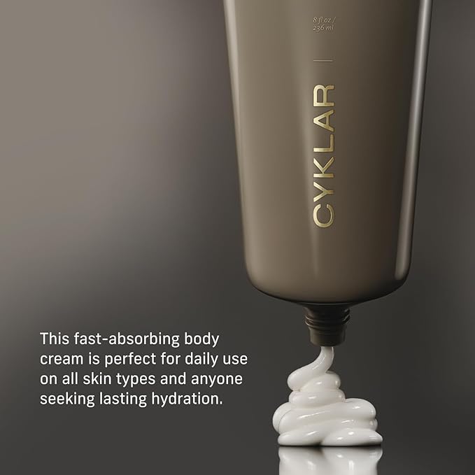 CYKLAR Nutrient Rich Body Cream – Non-Greasy Lotion for 48-Hr Moisture – Squalane, Niacinamide & Banana Flower for Hydration & Skin Barrier Support – Dry Skin Moisturizer 8oz – Crescent