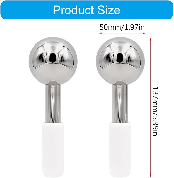 Unbreakable Cryo Stick for Beauty Routines,360 Ice Globes for Face & Eyes,Portable Facials Cold Roller Colling Globes Unbreakable Stainless Steel Cryo Stick