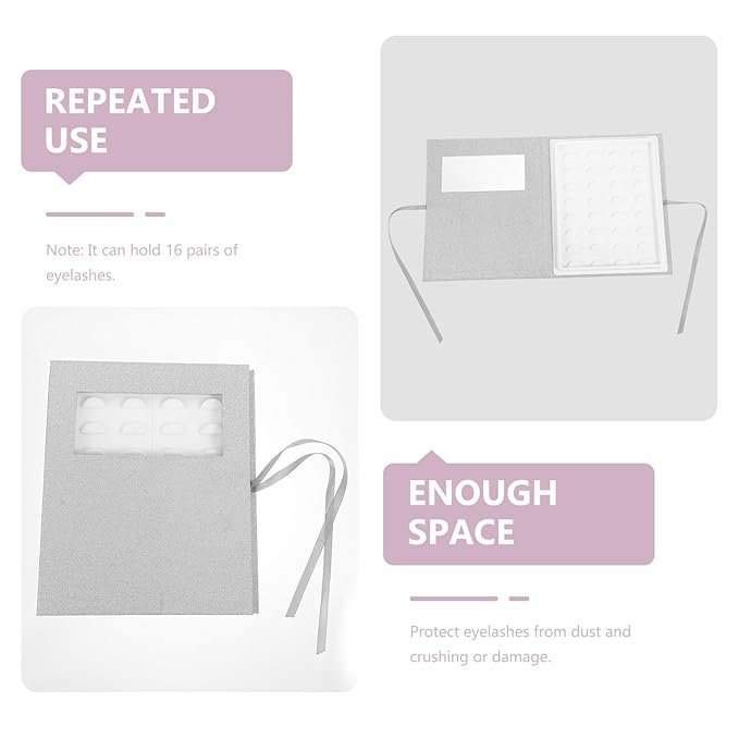 Artificial Eyelash Storage Box with Window 16-pair Silver Lash Organizer Case for False Eyelashes Packaging and Travel