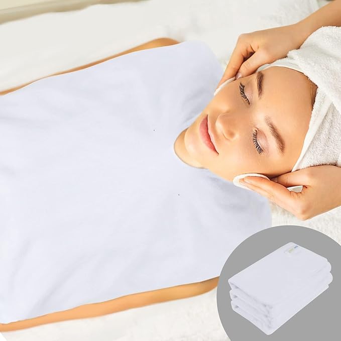 SINLAND Microfiber Esthetician Towels for Facials Mask Removing Face Wrap Soft Facial Cloth with Split Design Spa Towels for Facial Steam Massage and Cleansing