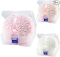3 Pcs Large Body Powder Puff and Container, 6'' Dusting Body Powder Applicato (White Pink Skin Color)