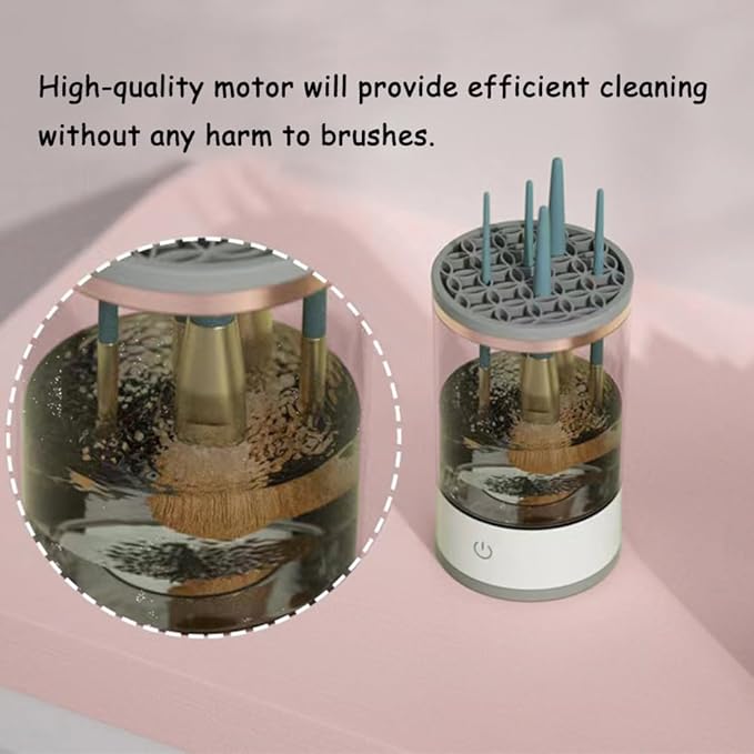 Makeup Brush Cleaner, Automatic Makeup Brush Cleaning Machine, 3-in-1 Electric Beauty Brush Cleaner, Air Drying and Dust-proof Organizer, Makeup Brush Tool, Great Gift for Makeup Friends