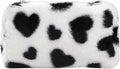 Makeup Bag Small Cosmetic Bags for Purse Women Girls Plush Simple Heart Make Up Pouch