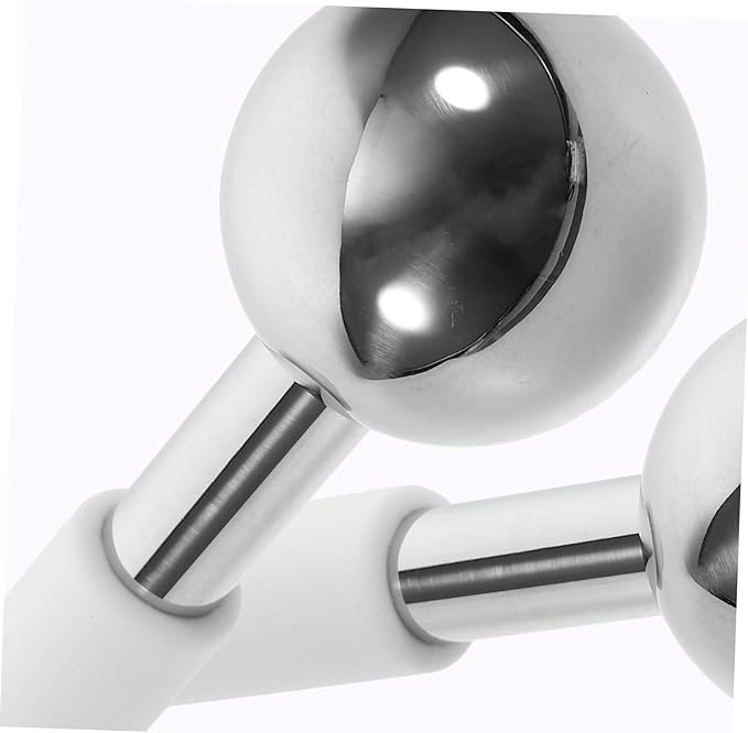 SAFIGLE 2pcs Facial Ice Massager Globes Face Massager Roller Stainless Steel for Collagen Wrinkle Reduction