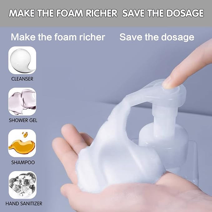 2 PCS-Foaming Soap Dispenser, Hand Soap Dispenser, Refillable Foam Liquid Hand Soap Empty Plastic Pump Bottle Container for Bathroom Vanities, Kitchen Sink, Hospital, Clinic（17 oz ） (Transparent)