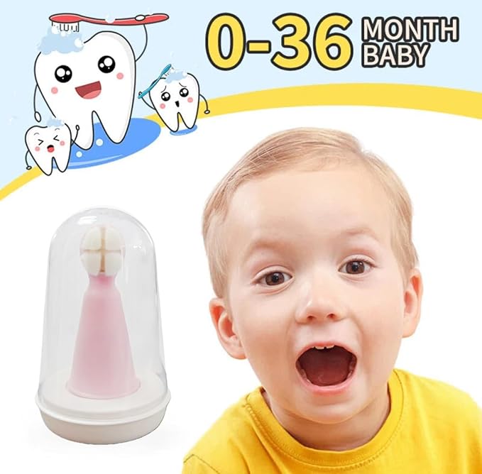 Baby Finger Toothbrush for Infants and Toddlers 0 to 3 Years – Soft Silicone Teething Brush with Tongue Cleaner | Gentle Gum Massager for Newborns, Babies & Young Kids | Pack of 2