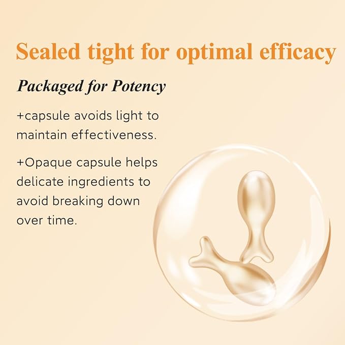 HKH Vitamin C Super Serum for Face - Anti Aging Skincare Vitamin E Serum Capsules with Niacinamide Vit C Oil for Women - Even Tone - Moisturise Skin Smooth Wrinkles - Travel-Friendly (76 Capsules)