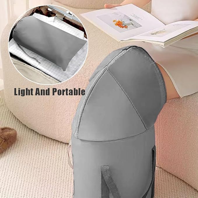 Collapsible Bucket for Soaking Feet,Portable Travel Foot Bath Tub,Fully Wrapped Knee Fumigation Foot Soaking Bath Basin,Foot Spa Bag for Outdoor Travel Camping Fishing (Pink)