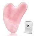 Flagest Gua Sha Rose Quartz Massage Tool, Facial Tool for Scraping and SPA Acupuncture Therapy, Heart Shape Trigger Point Treatment on Face (Rose Quartz)