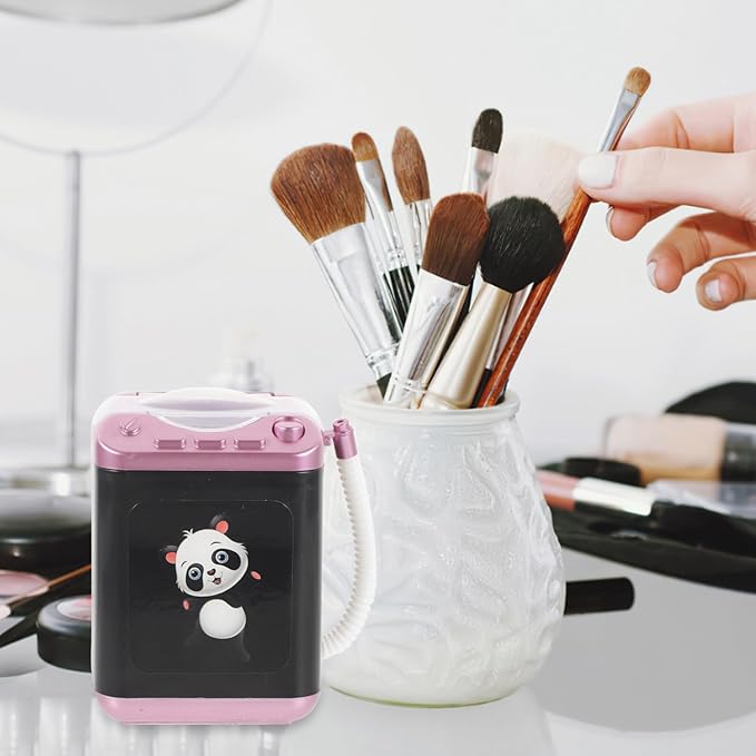 Beaupretty Electric Makeup Brush Cleaner Machine Mini Automatic Washer for Makeup Brushes and Sponges Fast Cleaning Portable 4.25X3.14X2.99In