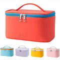 Meiyuuo Makeup Bag Large Cosmetic Bags for Women Girls Cute Travel Zipper Pouch Toiletry Organizer for Beauty Essentials Waterproof (Bright Red)