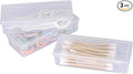 3Pcs Cotton Swab Holder for Travel,Portable Dental Floss Case Clear Plastic Cotton Pad Holder,Travel Floss Picks Case Storage Containers with Dustproof Lid