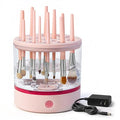360° Electric Makeup Brush Cleaner - Dual Spin Makeup Brush Cleaning Machine, Holds 17 Brushes, Portable and Compact Design for Travel & Home Use, Perfect Brush Cleaner for Makeup Professionals