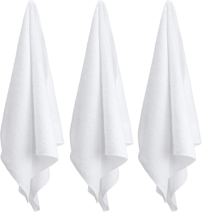 Shimeyao 26 Pcs Salon Bleach Proof Towels Highly Absorbent Hair Towels Hand Facial Cloths Bleach Resistant for Salon Barber Spa Beauty Bath Hair Stylist(White,18 x 30 Inch,Classic)