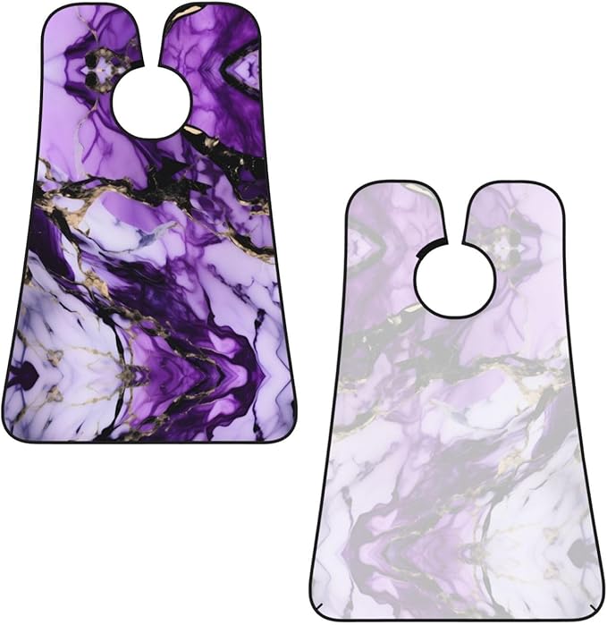 Purple Rose And Skull Print Beard Bib Shaving Apron, Beard Hair Trimming Cape Gift For Dad