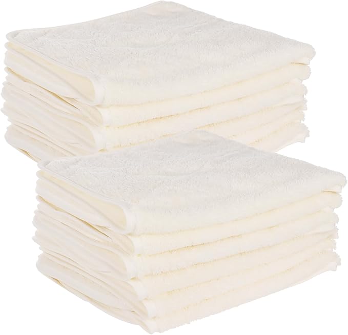 DIMEGON 12 PCS U-Shaped Facial Towels, Soft Coral Fleece Face Cloths for Beauty Salons, Skin Care, SPA Centers