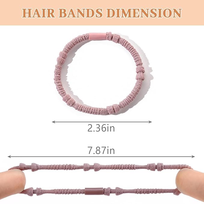 25 PCS Boho Hair Ties, Bracelets Hair Ties for Thick or Thin Hair, 5 Styles Boho Ties for Ponytail Holders, 2.36’’ Hair Ties No-Damage, Multicolor