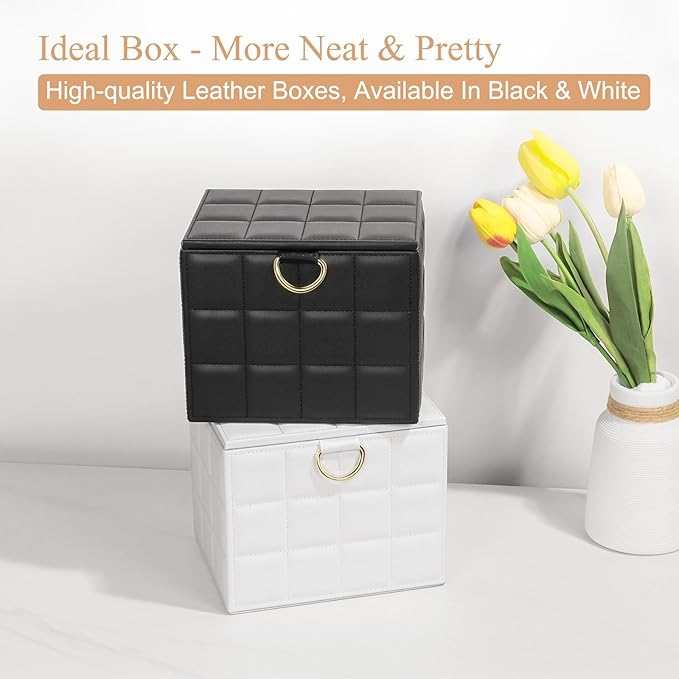 Disposable Face Towel Holder Box, White PU Leather Container for XL Clean Skin Club Face Towels, Reusable Organizer for Clean Skin Towel Makeup Wipe Holder Counter Bathroom Organizers and Storage