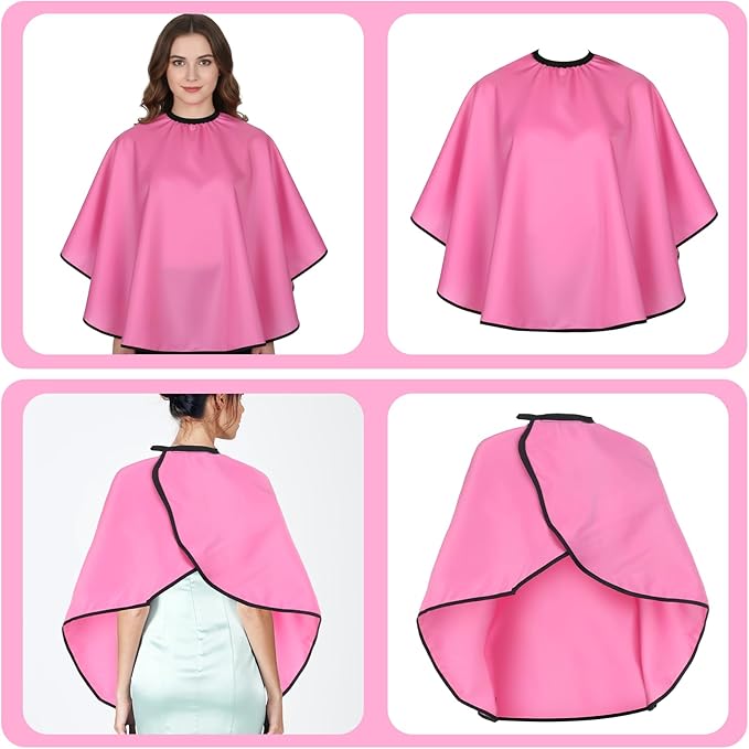 Short Makeup Cape Barber Bib Dye Cape Mini Haircut Capes for Women Men Professional Shampoo Capes for Artist Beauty Salon Artist Styling Hairdresser (Black)