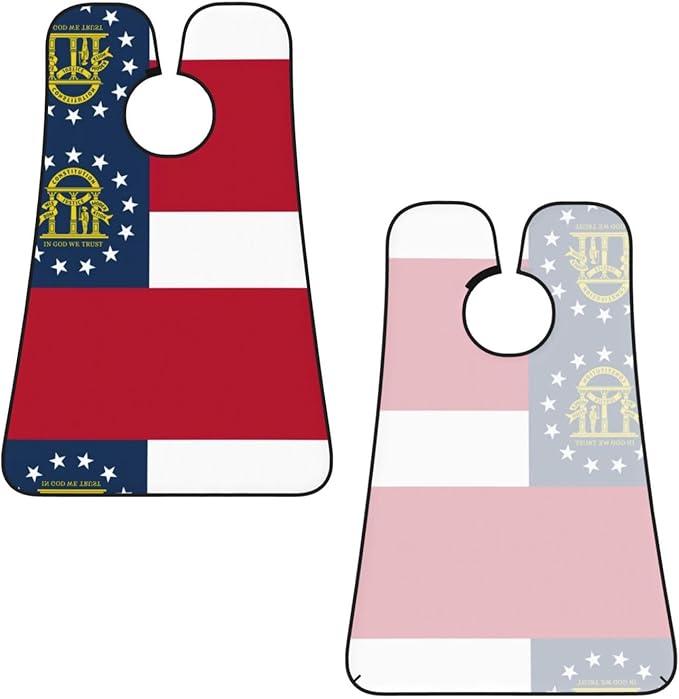 Georgia Flag Print Beard Bib Apron For Men, Beard Hair Catcher For Men Shaving Trimming,Beard Cape Cloth