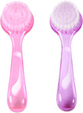 2 Pcs Face Brushes for Cleansing Set Small Manual Exfoliating Brushes for Cleaning Face Spa & Makeup Removal Charcoal Infused Scrubbing Brushes Ideal for Exfoliation & Skincare Pink and Purple