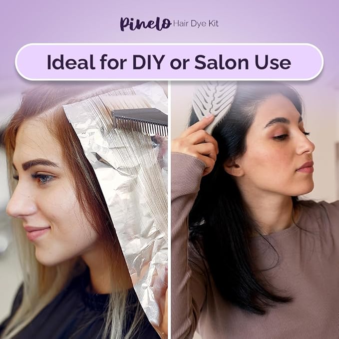 17-in-1 Hair Dye Kit - Pouch with Complete Hair Coloring Kit, Color Mixing Bowl, Brushes, Clips, Disposable Gloves, Mixing Whisk - DIY Highlights, Professional, Hairdressing Supplies