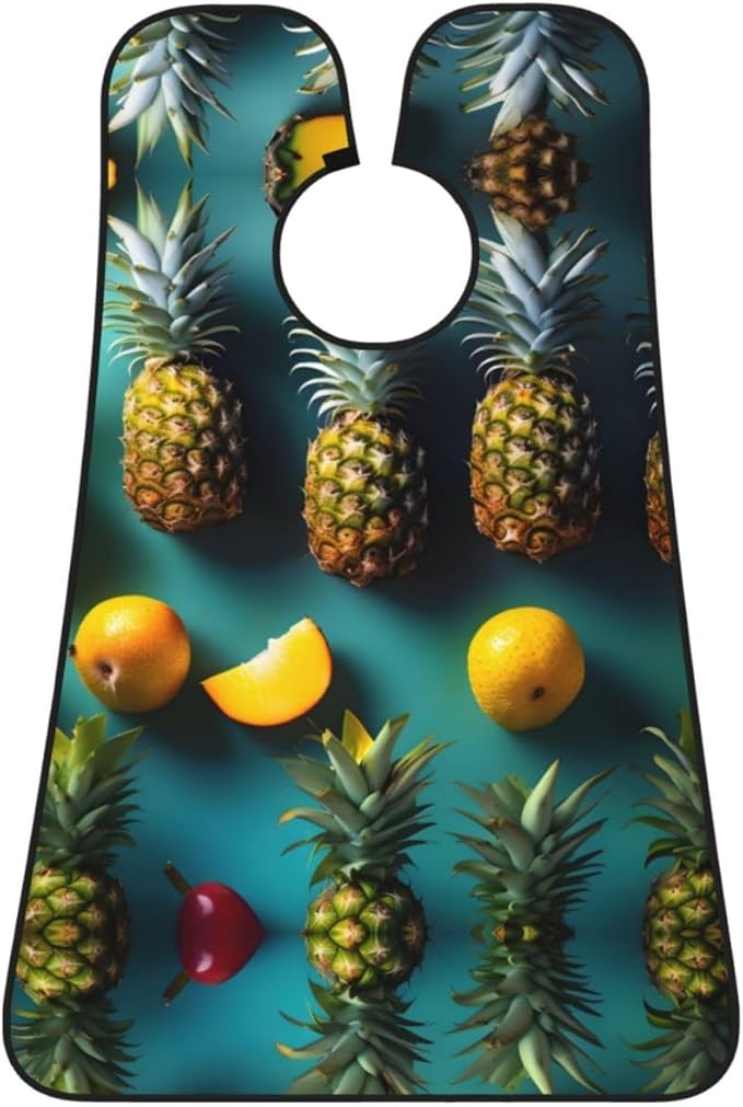 Tropical Fruit Pineapple Print Beard Bib Shaving Apron, Beard Hair Trimming Cape Gift For Dad